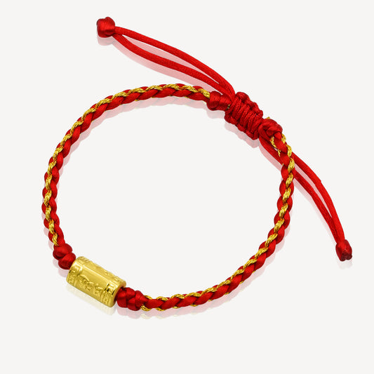 999 Gold Barrel Rope Bracelet
