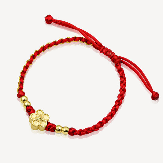 999 Gold Floral Rope Bracelet