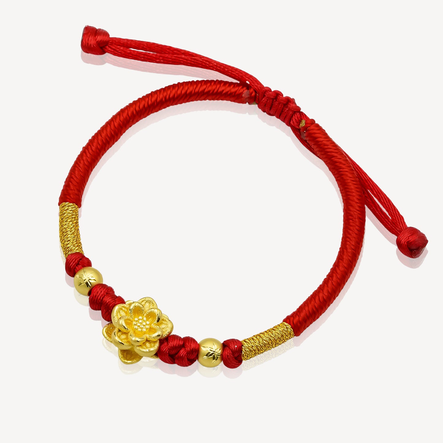 999 Gold Flower Rope Bracelet