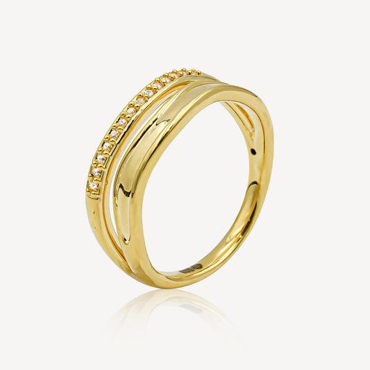 999 Gold Parallel Ring