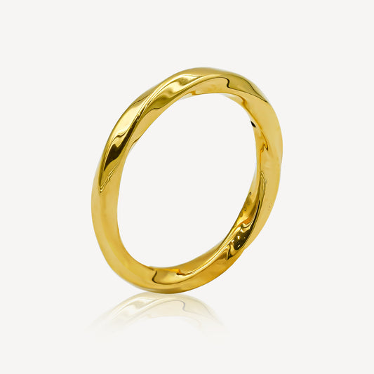999 Gold Spiral Ring