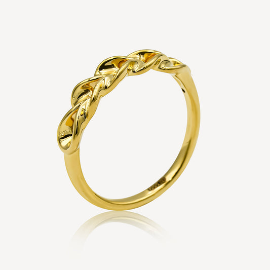 999 Gold Pleats Ring